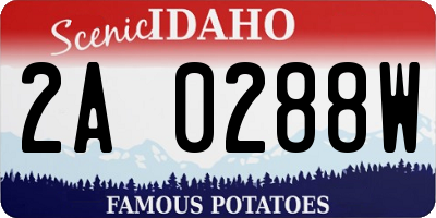 ID license plate 2A0288W