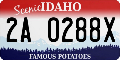 ID license plate 2A0288X