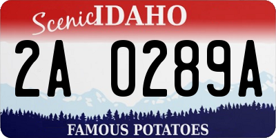 ID license plate 2A0289A