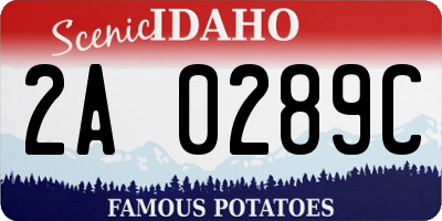 ID license plate 2A0289C