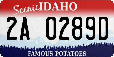 ID license plate 2A0289D