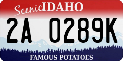 ID license plate 2A0289K