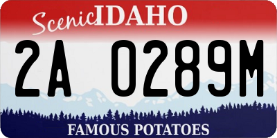 ID license plate 2A0289M