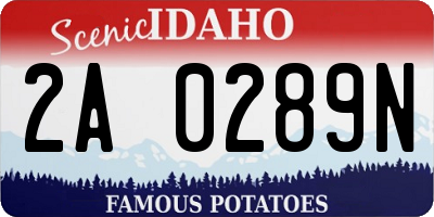 ID license plate 2A0289N