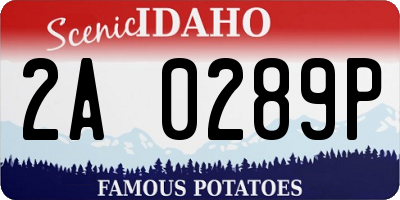 ID license plate 2A0289P