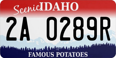 ID license plate 2A0289R