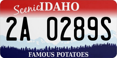 ID license plate 2A0289S