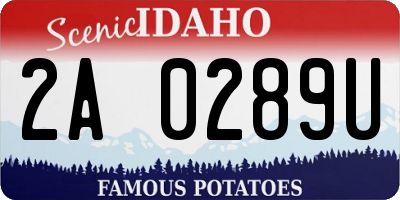 ID license plate 2A0289U