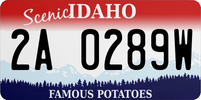 ID license plate 2A0289W