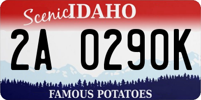 ID license plate 2A0290K