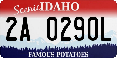 ID license plate 2A0290L