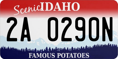 ID license plate 2A0290N
