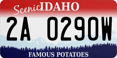 ID license plate 2A0290W
