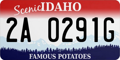 ID license plate 2A0291G