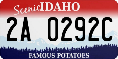 ID license plate 2A0292C