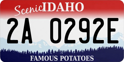 ID license plate 2A0292E