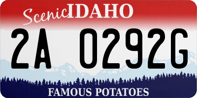 ID license plate 2A0292G