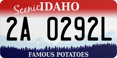ID license plate 2A0292L