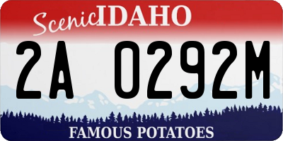 ID license plate 2A0292M