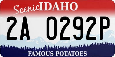 ID license plate 2A0292P