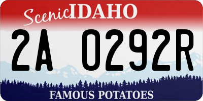 ID license plate 2A0292R