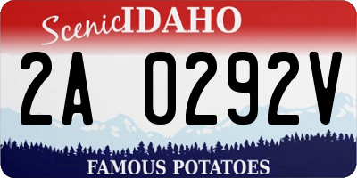 ID license plate 2A0292V