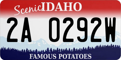 ID license plate 2A0292W