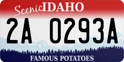ID license plate 2A0293A