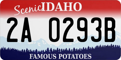 ID license plate 2A0293B