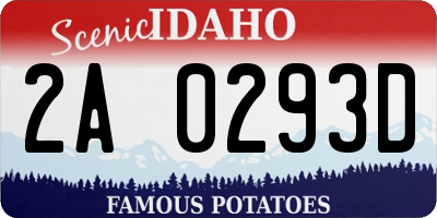 ID license plate 2A0293D