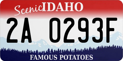 ID license plate 2A0293F