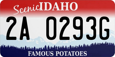ID license plate 2A0293G