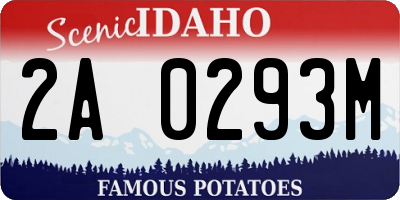 ID license plate 2A0293M