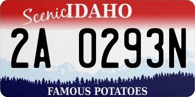 ID license plate 2A0293N
