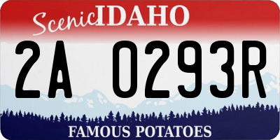 ID license plate 2A0293R