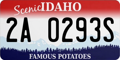 ID license plate 2A0293S