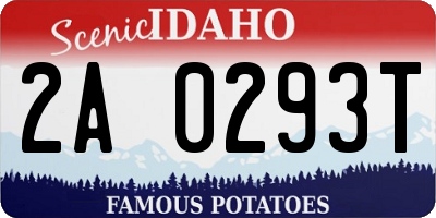 ID license plate 2A0293T