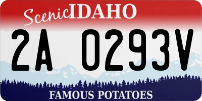 ID license plate 2A0293V
