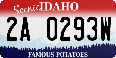 ID license plate 2A0293W