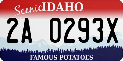 ID license plate 2A0293X