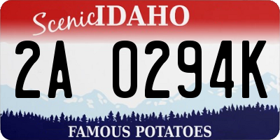 ID license plate 2A0294K