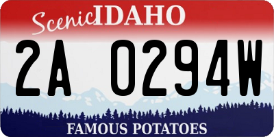 ID license plate 2A0294W