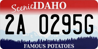 ID license plate 2A0295G