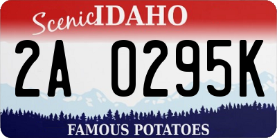 ID license plate 2A0295K
