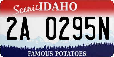ID license plate 2A0295N
