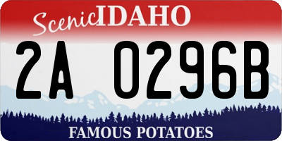 ID license plate 2A0296B