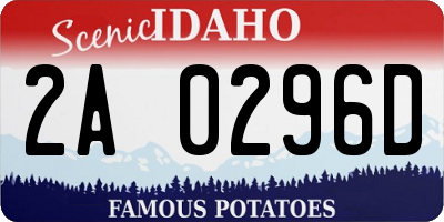 ID license plate 2A0296D