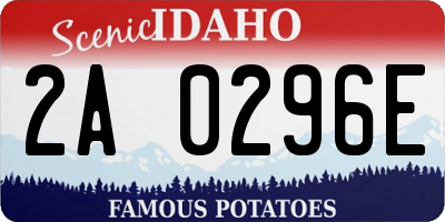 ID license plate 2A0296E