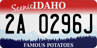 ID license plate 2A0296J