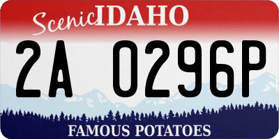 ID license plate 2A0296P